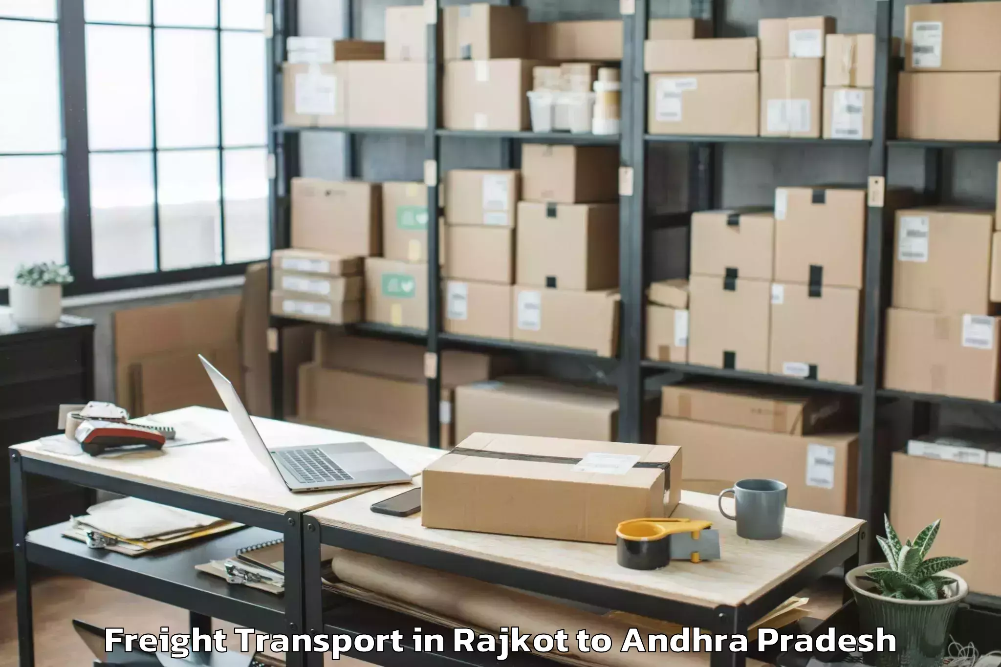 Easy Rajkot to Gollaprollu Freight Transport Booking